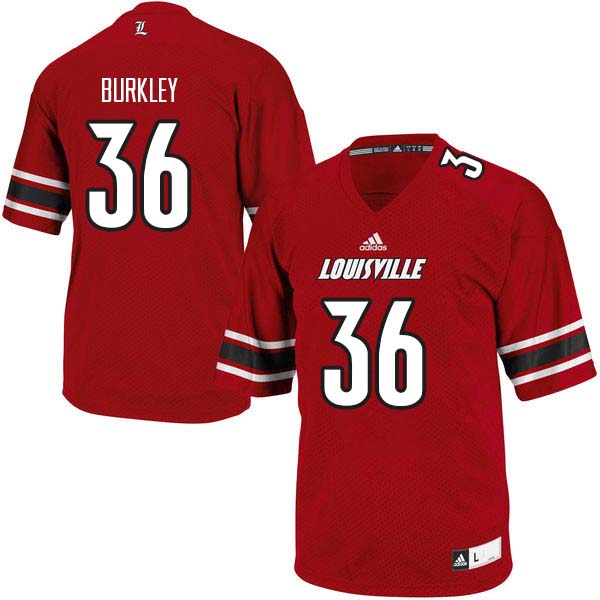 Men Louisville Cardinals #36 Maurice Burkley College Football Jerseys Sale-Red